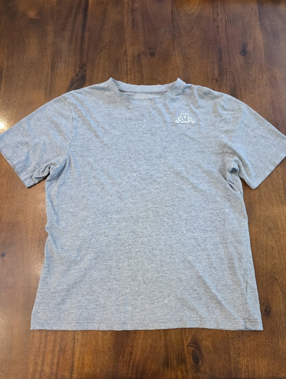 Kappa Sports Mens Sz Large Gray Patch Logo Cotton T-Shirt Streetwear Retro 90s